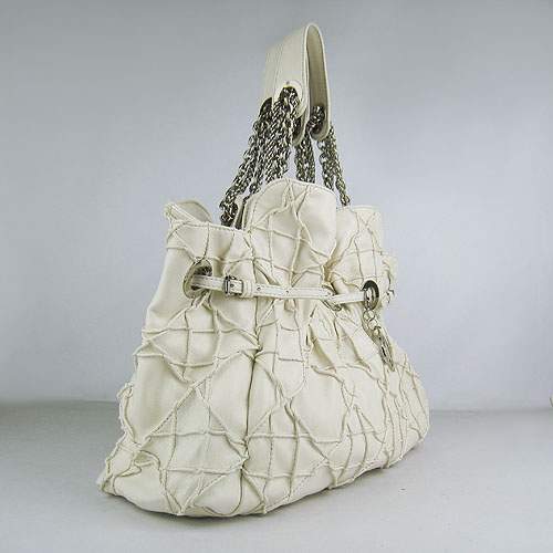Christian Dior 1816 Lambskin Leather Tote Handbag-Cream - Click Image to Close